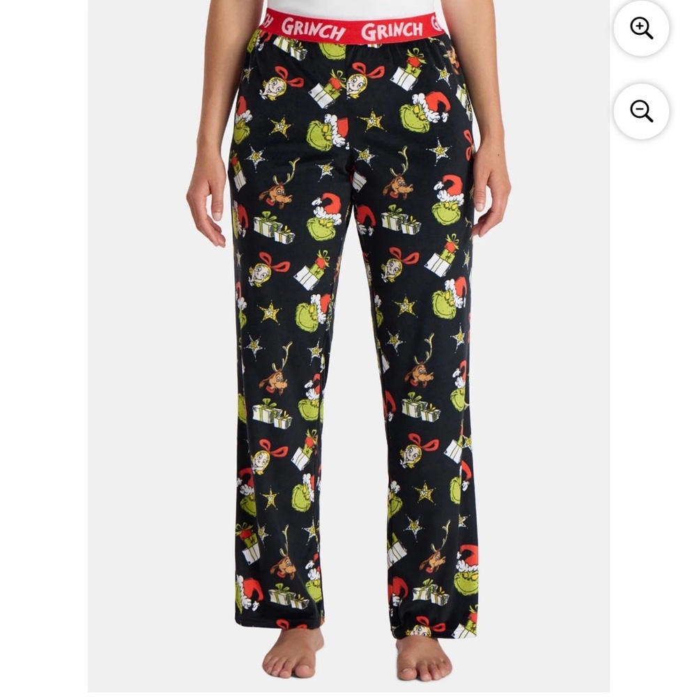 Dr. Seuss Women's The Grinch Print Velour Sleep Pants, Size XS